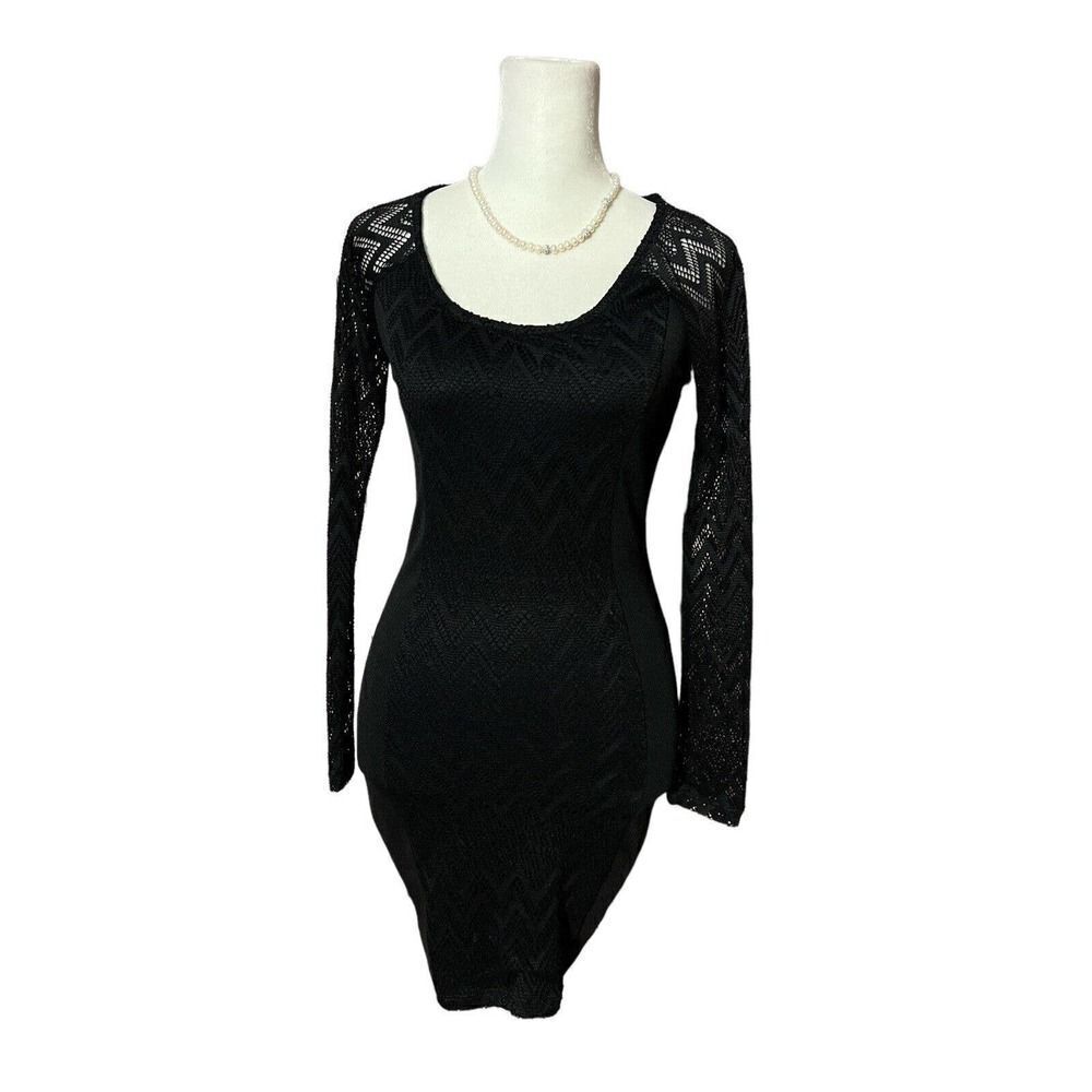 Material Girl Black Mini Dress Size XS Lace Low Back
